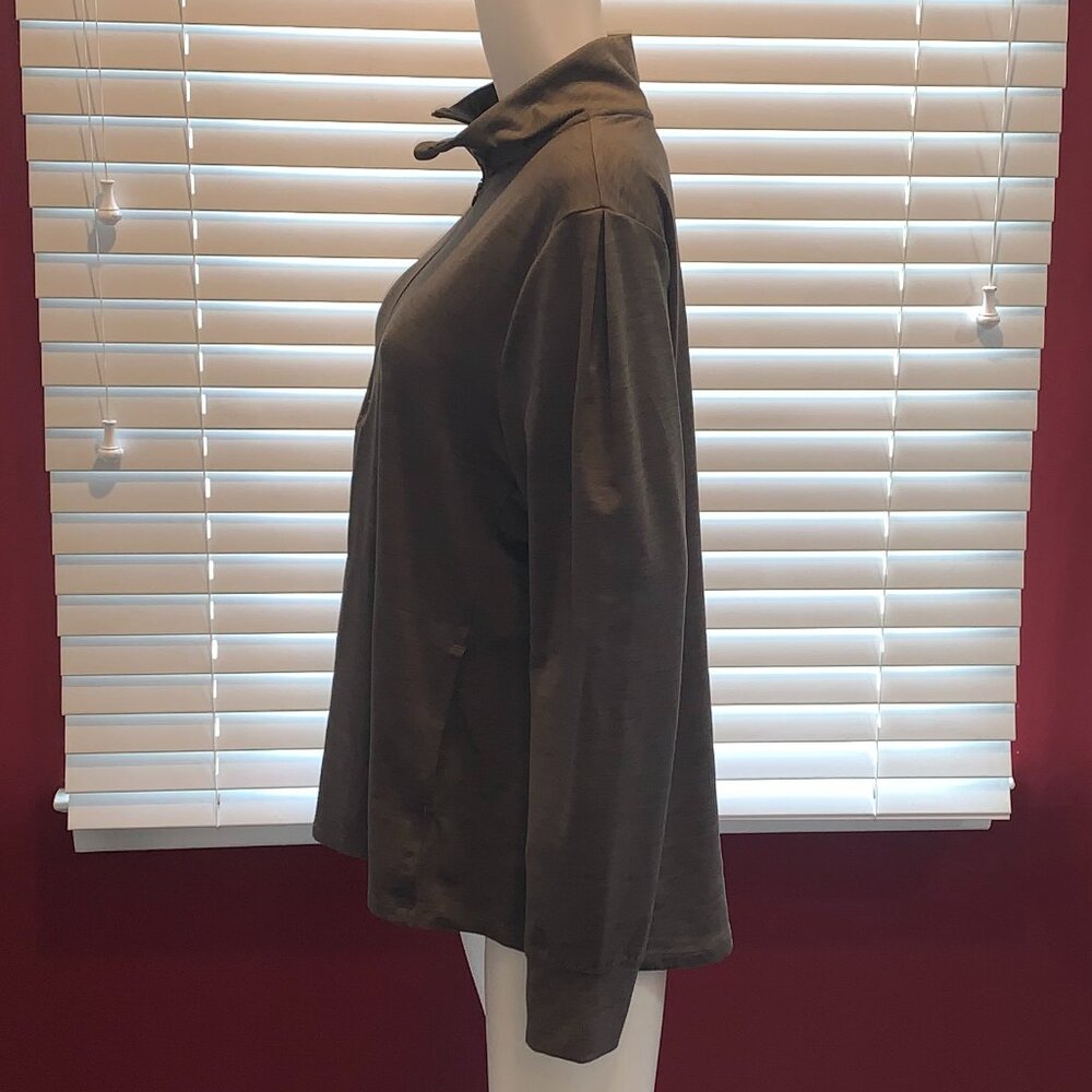 EUC LAYER 8 Qwick Dry Women's 1/4 Zip Pullover XL Light Olive (Almost Gray) - Picture 4 of 15